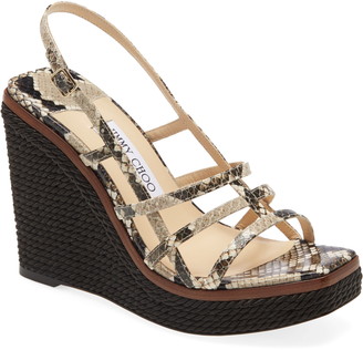bandmate snake print platform wedges