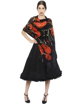 Thumbnail for your product : Dolce & Gabbana Fringed Floral Print Silk Chiffon Scarf