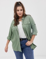 Thumbnail for your product : ASOS DESIGN Curve utility long sleeve shirt