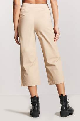 Forever 21 Cropped Wide-Leg Chino Pants