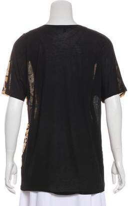 Gucci Silk-Blend Leopard Print T-Shirt