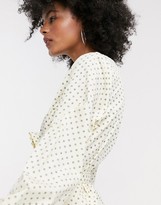 Thumbnail for your product : Selected tiered maxi dress in spot print