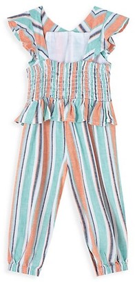 HABITUAL KIDS Baby Girl's Ruffle Multicolor Striped Jumpsuit