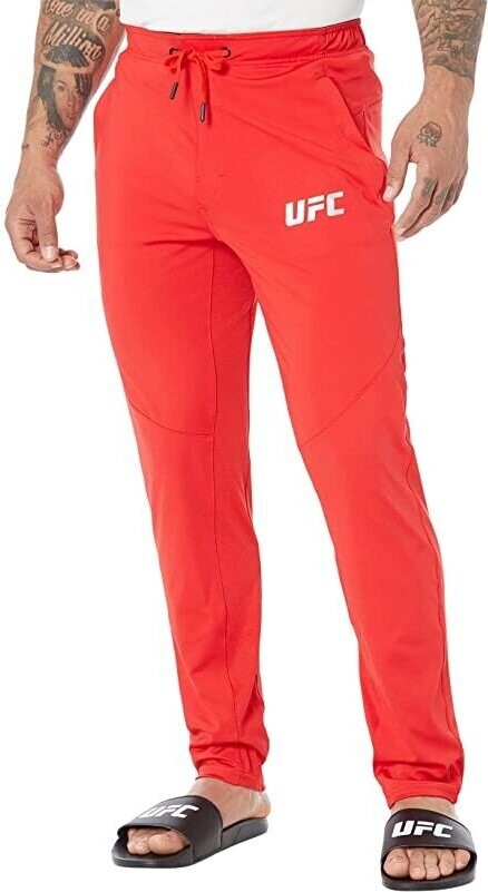 UFC Men's Tech-Jogger Pants Red Stretch Drawstring Waist Straight Leg JDM243