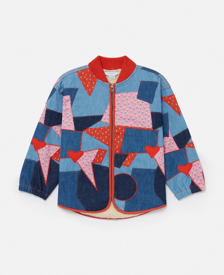 Stella McCartney Patchwork Denim Jacket, Woman, Multicolor, Size: 10