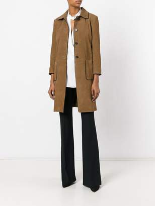 L'Autre Chose trench coat with contrast black piping