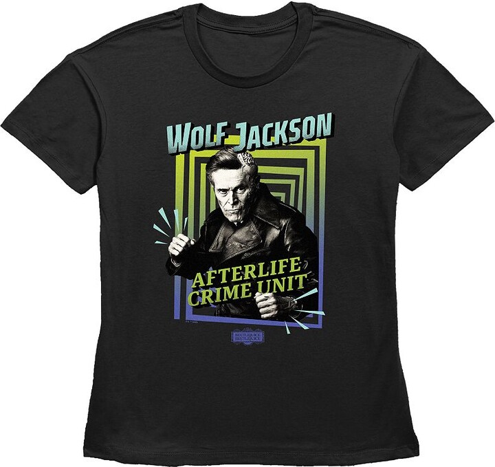 Licensed Character Women's Beetlejuice 2 Wolf Jackson Poster Afterlife Crime Unit Graphic Tee
