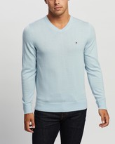 Thumbnail for your product : Tommy Hilfiger Men's Blue V Neck - Premium Wool V Neck - Size S at The Iconic