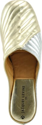 Jacques Levine Two-Tone Metallic Quilted Slippers