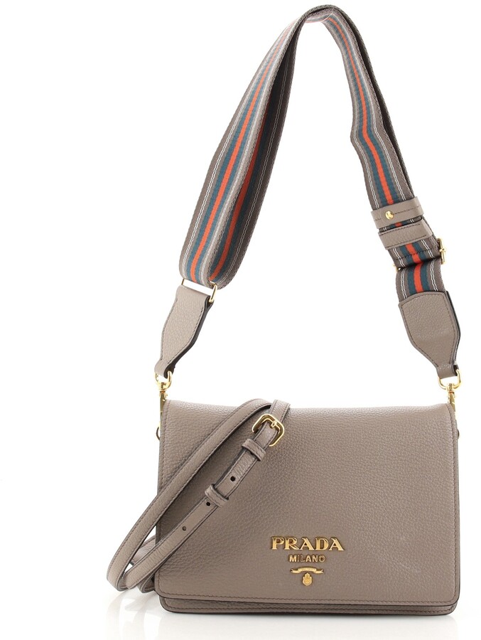 Prada Dual Strap Flap Crossbody Bag Vitello Daino Small - ShopStyle