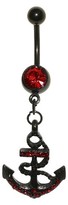 Thumbnail for your product : Women's Supreme JewelryTM Curved Barbell Belly Ring with Stones - Black/Red