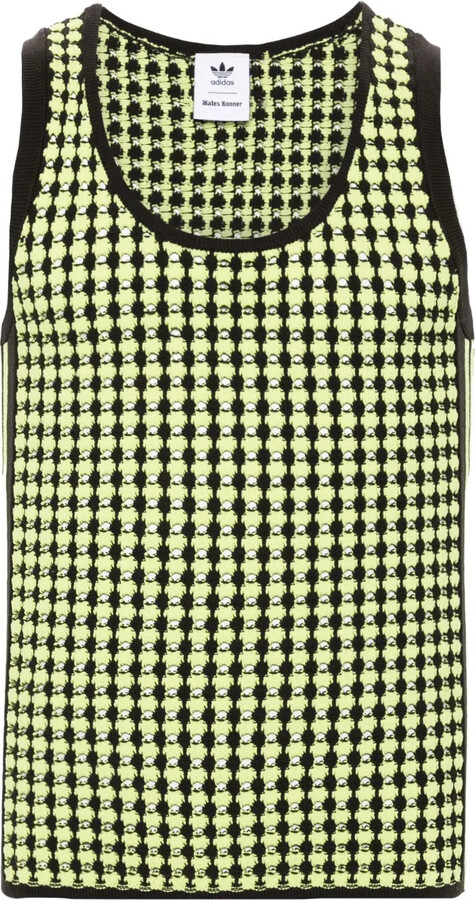adidas X Wales Bonner houndstooth crochet-knit vest