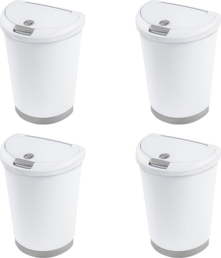 Sterilite 12.3 Gal Locking Lid Dogproof TouchTop Waste Basket Trash Can