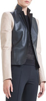 Thumbnail for your product : Akris Punto Colorblock Napa Leather Jacket, Noir/Corde