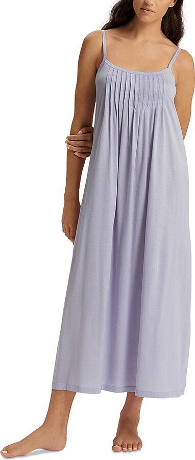 Hanro Juliet Pleated Long Spaghetti Gown