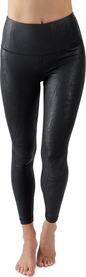 90 Degree By Reflex Faux Leather Elastic Free Super High Waist Legging -  Black - X Large - ShopStyle
