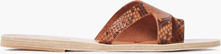 Ancient Greek Sandals Kallos Cutout Snake-effect Leather Sandals - ShopStyle