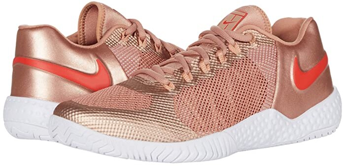 nike red gold shoes