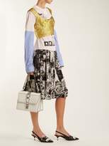 Thumbnail for your product : Prada Comic Print Cotton Jersey And Silk Dress - Womens - Pink Multi