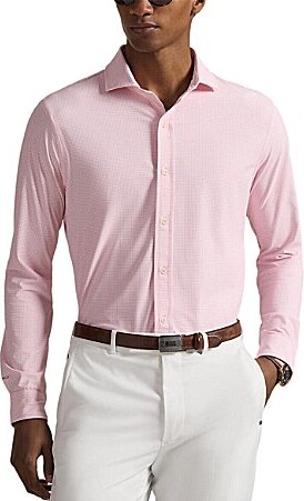 Polo Ralph Lauren RLX Golf Classic Fit Gingham Performance Stretch Long Sleeve Woven Shirt