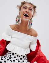 Thumbnail for your product : ASOS Design Statement Carinval Beaded Tassel Earrings