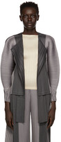 Thumbnail for your product : Pleats Please Issey Miyake Grey Two-Tone Track Cardigan