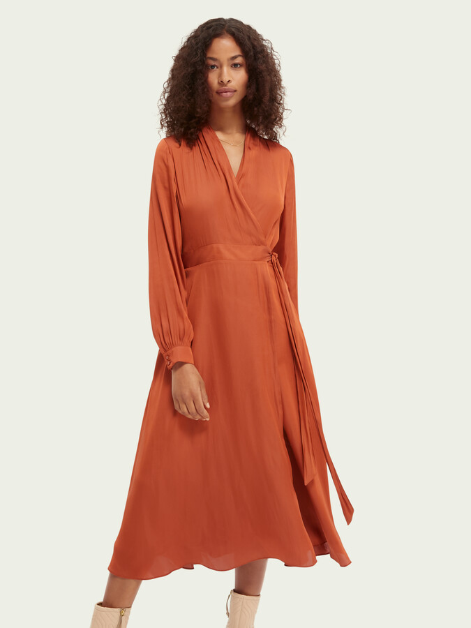 long flowy wrap dress