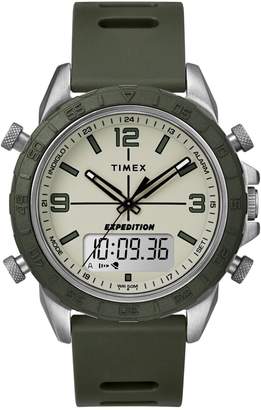 Timex Expedition Pioneer Combo Silvertone Silicone-Strap Watch