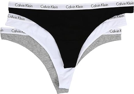 Calvin Klein Womens Carousel 3-Pack Bikini Briefs White/Red/Stripe
