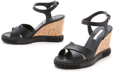 Thumbnail for your product : Casadei Crisscross Cork Wedge Sandals
