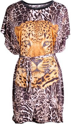 Luciano Caruso Designer Tunic with Beaded Leopard / Tiger Design. Lightweight, Fashionable, Versatile. Perfect for the Summer. One Size Fits Most. Comes in 3 Cool Colours.