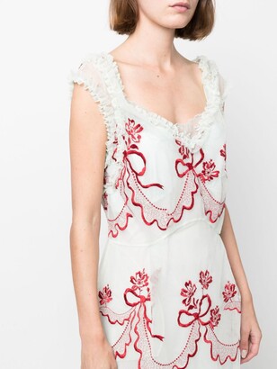 Simone Rocha Embroidered Empire-Line Dress