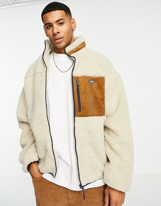Jack and Jones Originals fleece jacket with contrast pocket in beige -  ShopStyle