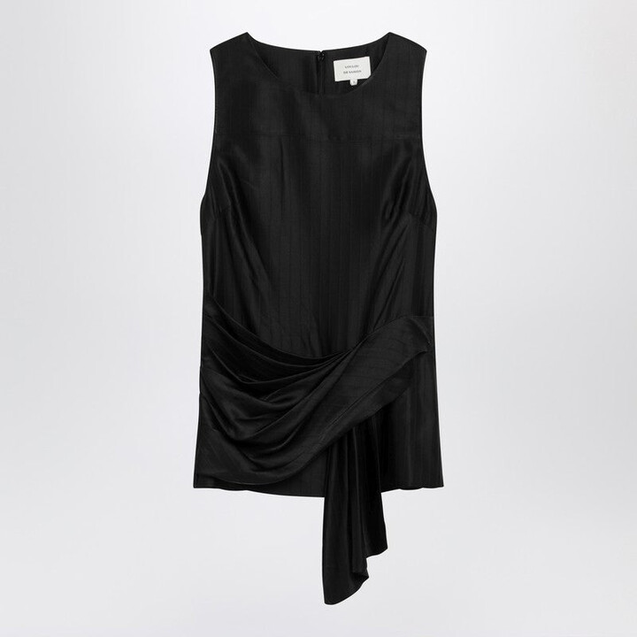 Loulou De Saison Black Draped Fonda Top