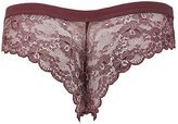 Thumbnail for your product : Charlotte Russe Metallic Scalloped Lace Cheeky Panties