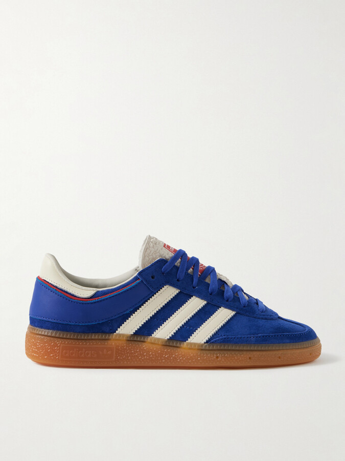 adidas Handball Cup Spezial Rubber-trimmed Suede And Leather Sneakers - Blue
