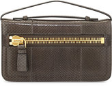 Thumbnail for your product : Tom Ford Jennifer Python Clutch Bag with Strap, Graphite