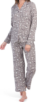 Laura Ashley Holiday Scottie Notch Top And Pants Pajamas - ShopStyle