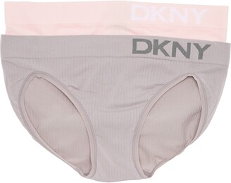 DKNY Rib Knit Brief Panties - Pack of 2 - ShopStyle