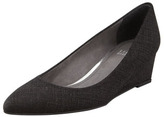 Thumbnail for your product : Stuart Weitzman Nuevo Point-Toe Saffiano Wedge, Black