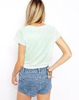 Thumbnail for your product : ASOS Tie Crop T-Shirt with Made in USA