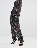 Thumbnail for your product : Religion Pajama Pants In Sheer Spot With Painted Thistles Co-Ord