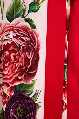 Dolce & Gabbana Wrap-effect floral-print silk-blend cady midi dress - Pink - IT 36