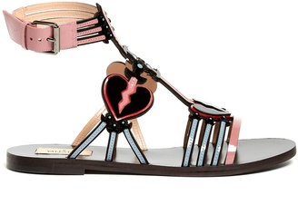 Valentino Love Blade patent-leather flat sandals