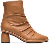 Thumbnail for your product : Reike Nen Camel Shirring 80 Leather Ankle Boots