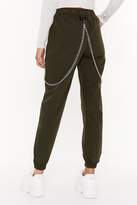 Thumbnail for your product : Nasty Gal Womens Touch and Cargo High-Waisted Chain Trousers - Green - M