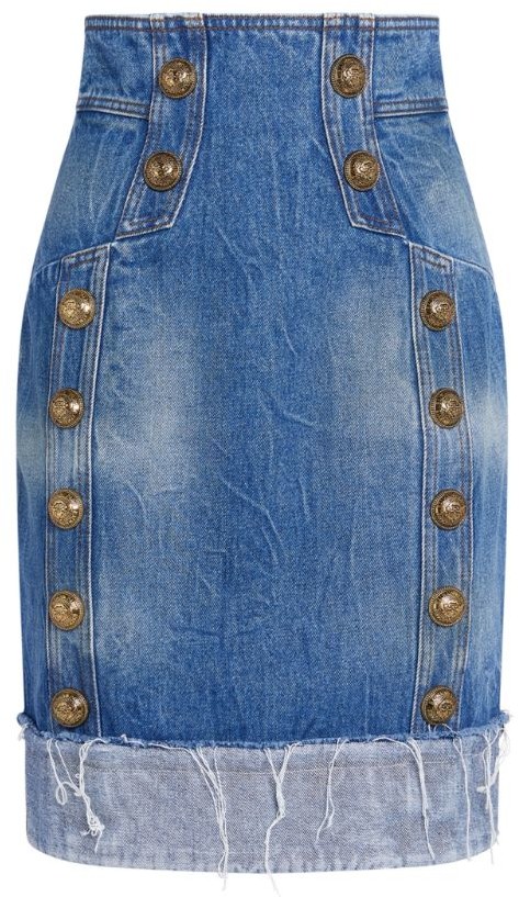 balmain jean skirt