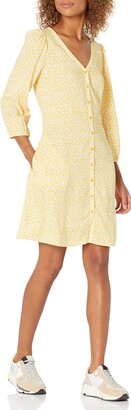 Goodthreads Amazon Brand Women's Georgette 3/4-Sleeve Button-Front Dress