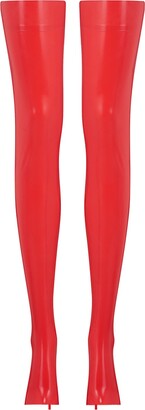 Elissa Poppy Women's Latex Stockings - Red