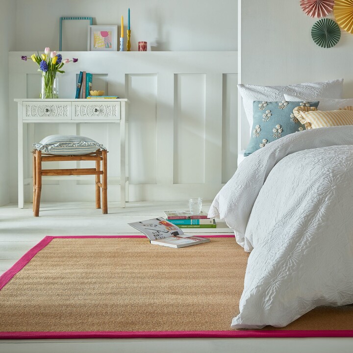 Dunelm Herringbone Jute Border Rug Herringbone Border Pink ShopStyle